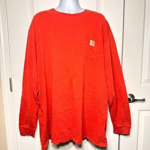 Carhartt Long Sleeve Pocket T-Shirt Mens 3XL Tall Red Original Fit K126 CHI